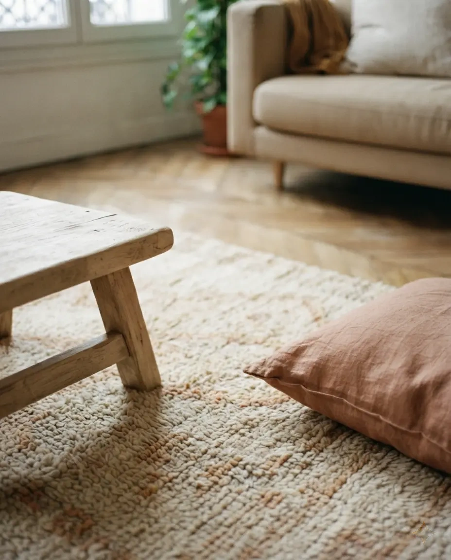 Petit salon bohème de 12 m² avec point focal unique au-dessus du canapé